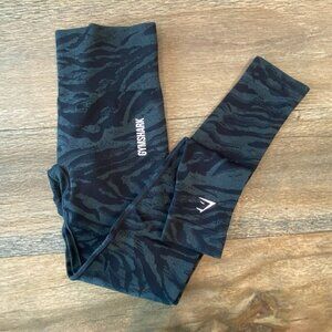Gymshark Scrunch Zebra Print High Waist Leggings in size XS